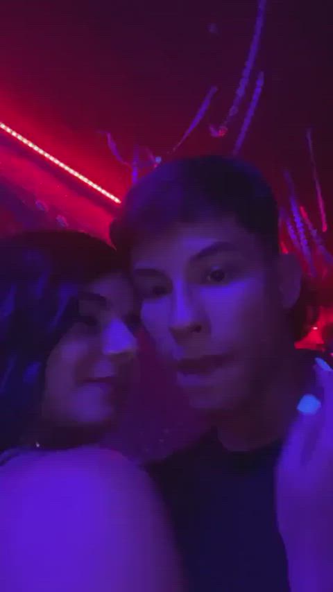 breast sucking girlfriend kissing party selfie gif