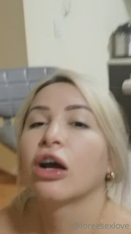 amateur big tits blonde cum cum in mouth cumshot facial gif