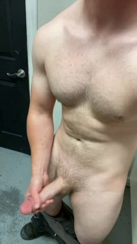 Horny in the work bathroom