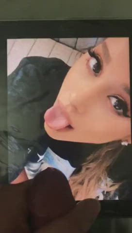 Ariana Grande Cum Tribute gif