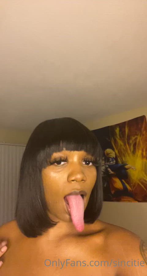 ebony long tongue tongue tongue fetish gif