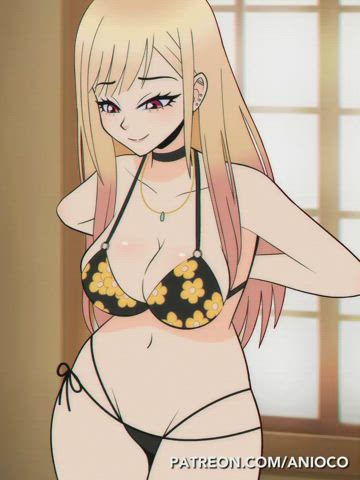 animation bikini striptease gif
