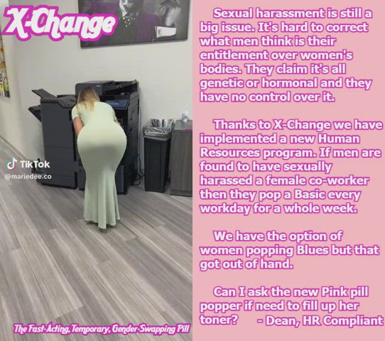 blonde busty coworker office xchange x-change gif