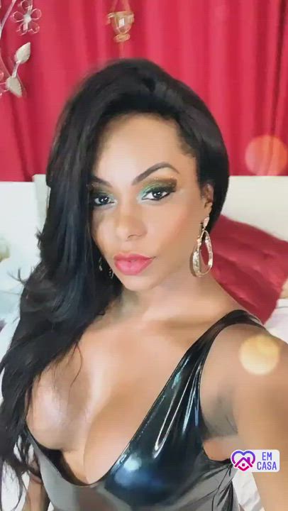 Cleavage Latex Tease Teasing gif