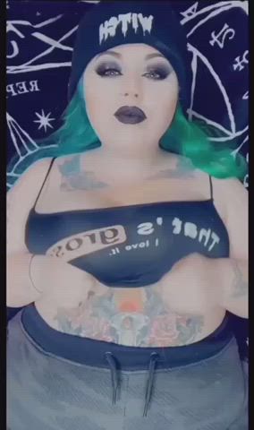 BBW Big Tits Goth Trailer gif