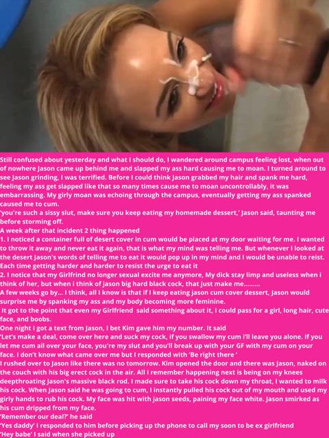 bbc bbc slut black blonde caption cum facial story white girl sissycaption gif