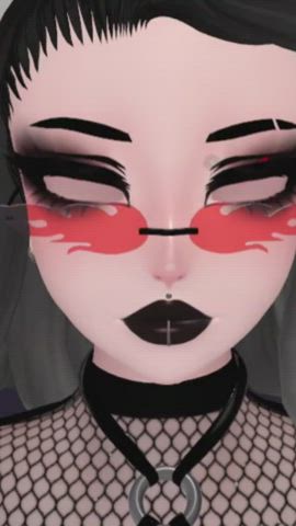 ahegao anime cartoon eye contact fishnet goth hentai lipstick vr gif
