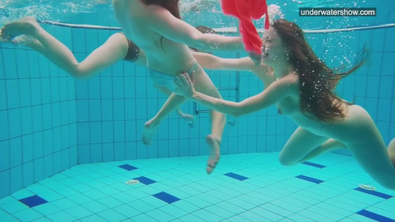 Beach European Nudist Pool Swimming Pool Teasing Underwater gif