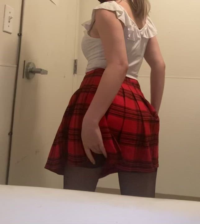 [OC] Fun little reveal with a surprise under my skirt hehehe?? [f]