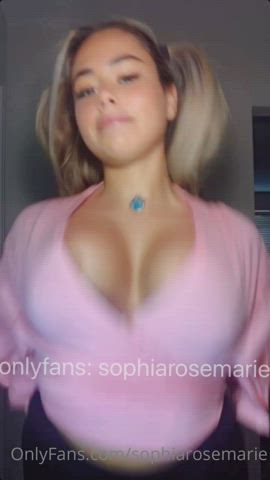 18 Years Old 19 Years Old Barely Legal Big Tits Bra Pigtails Tease Teen TikTok gif