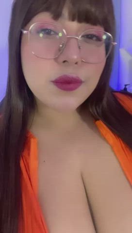 bbw cosplay cute latina natural tits solo tits gif