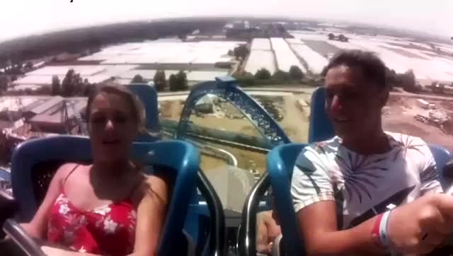 Dress troubles on the roller coaster