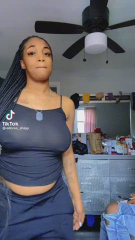 big tits braless ebony nipple nipple piercing nipples see through clothing gif