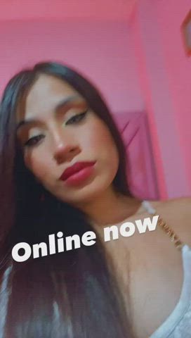 brunette camgirl curvy latina lingerie solo teen tits webcam gif