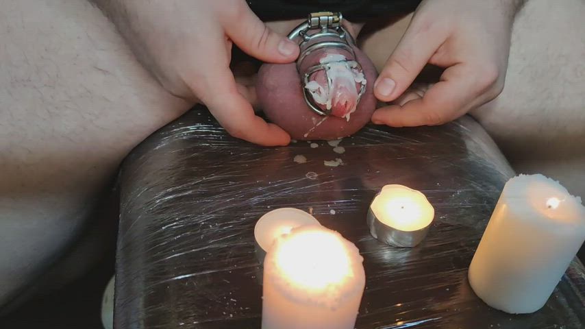 CBT Candle Wax Chastity Virgin gif
