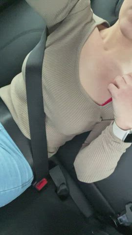 big tits bra car homemade natural onlyfans public tease teen boobs gif