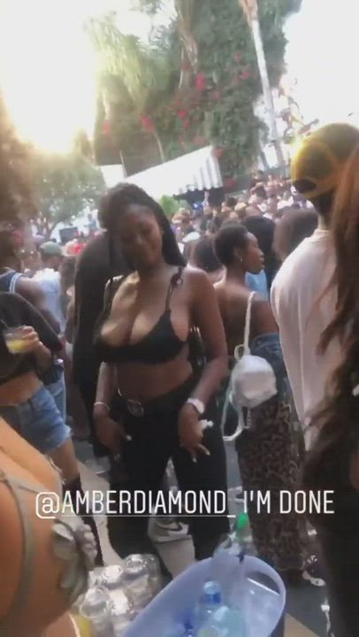 Big Tits Bikini Dancing Ebony Teasing gif