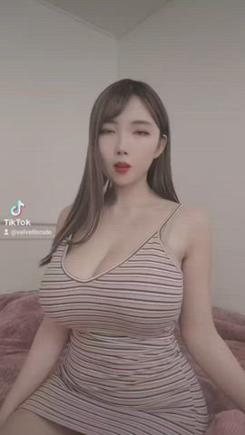 asian big tits cute korean model gif