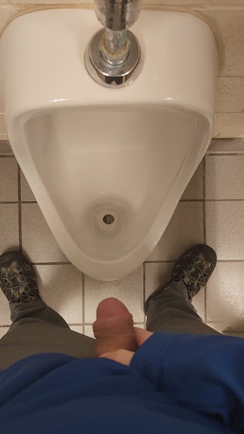 (18) pissing in the school bathroom urinal