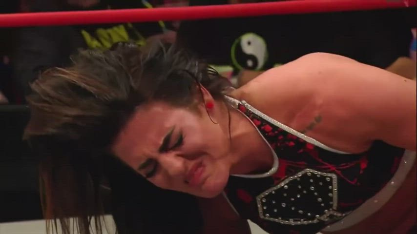 Brunette Pain Wrestling gif