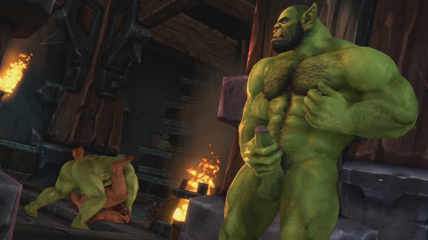 anal animation fantasy gay masturbating monster cock muscles orc rule34 gif