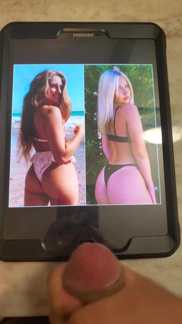 Blonde & Brunette Asses - Cum Tribute