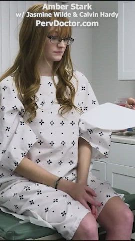 Boobs Doctor Glasses Redhead Small Tits Squeezing Tits gif