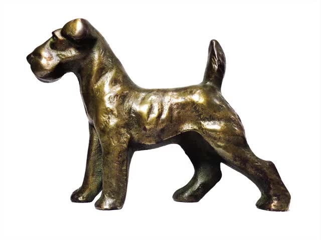 VINTAGE SMALL BRONZE DOG SCULPTURE