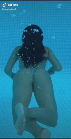 Ass Bikini Pool Tease Thong TikTok gif