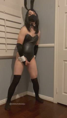 how would you punish this naughty bunny for wasting all that cum?