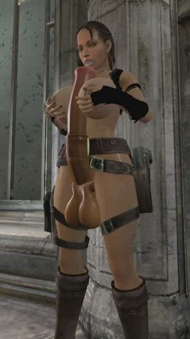 cum futanari lara croft gif