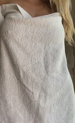 big tits blonde towel gif