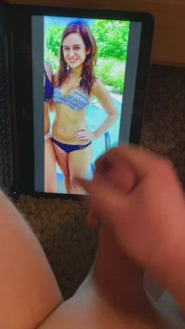 bikini cheerleader cock cum cumshot jerk off male masturbation orgasm tribute gif