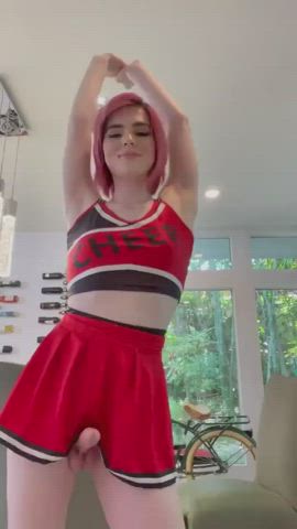 Cheerleader Dancing Short Hair Trans Woman gif