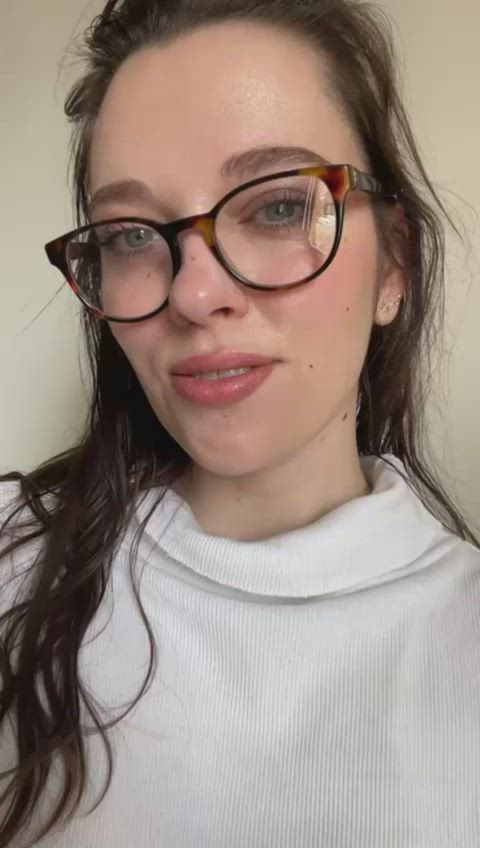 british brunette cam camgirl fansly glasses onlyfans gif