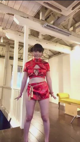 asian babe cute dancing japanese kimono model gif
