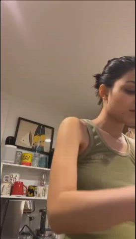 braless cute pokies gif