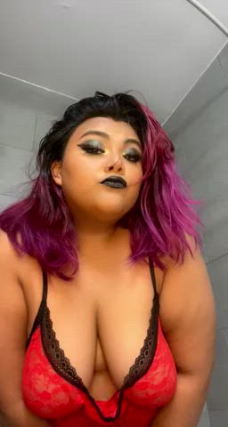 bbw big ass big tits bisexual latina lingerie sbbw thick undressing gif