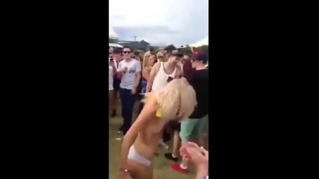 Gif funny girl in a festival