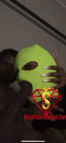 BBC Blowjob Ebony Face Fuck Mask Trans gif