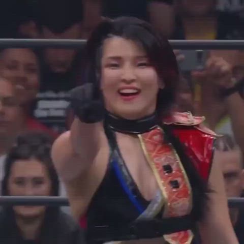 asian brunette wrestling gif