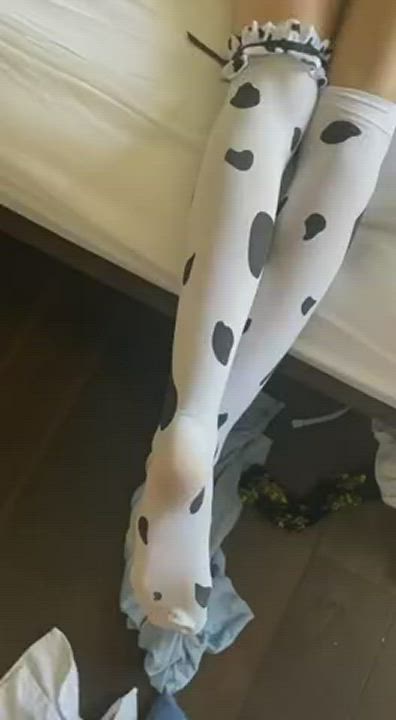 Ass Knee High Socks Petite Teen gif