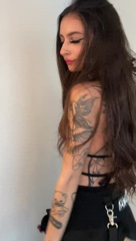 brunette dancing petite tattoo gif