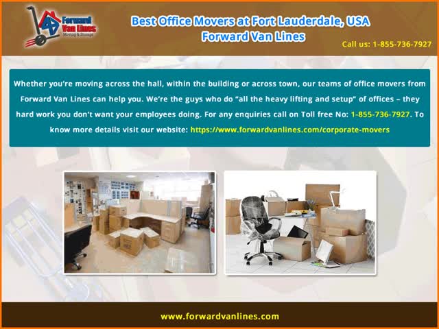 Looking for Office Movers at Fort Lauderdale, USA | Forward Van Lines