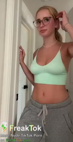 big tits blonde natural tits nipples nude pussy teen thick tits gif