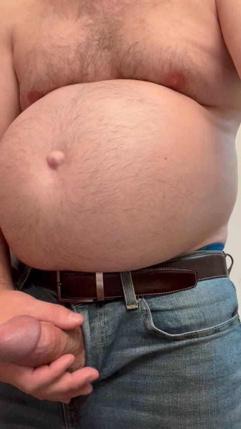 belly button big dick chubby cock belly gif