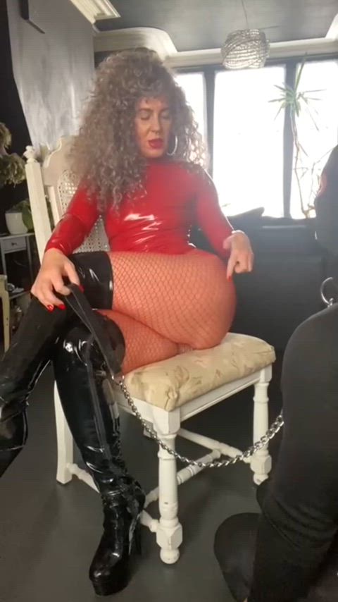 dominatrix fishnet milf gif