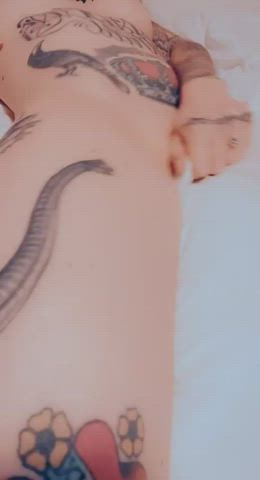 amateur clit rubbing pillow humping shaved shaved pussy solo tattoo gif