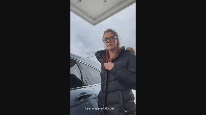 amateur flashing outdoor public gif