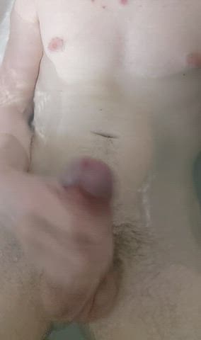 bathtub cumshot male masturbation massage solo gif